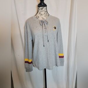 Junk Food Clothing Gray Long Sleeve Top with Washinton Redskin Logo New No Tags